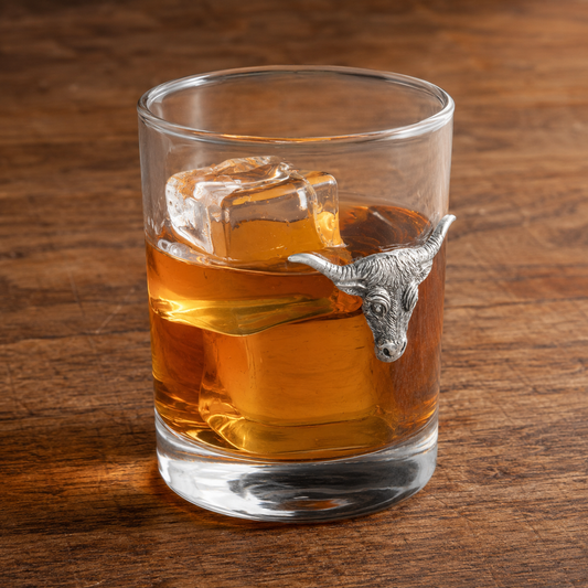Long Horn Double Old Fashion Bar Glass, detail view