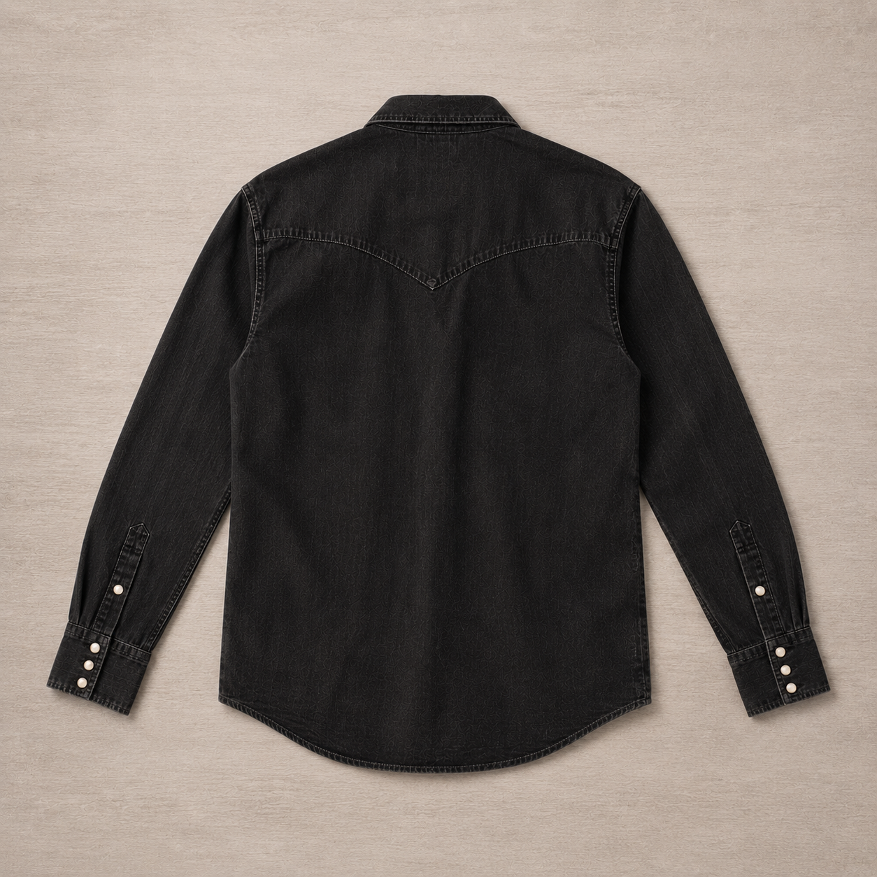 Bisley Washed Denim Western Shirt - Black Denim