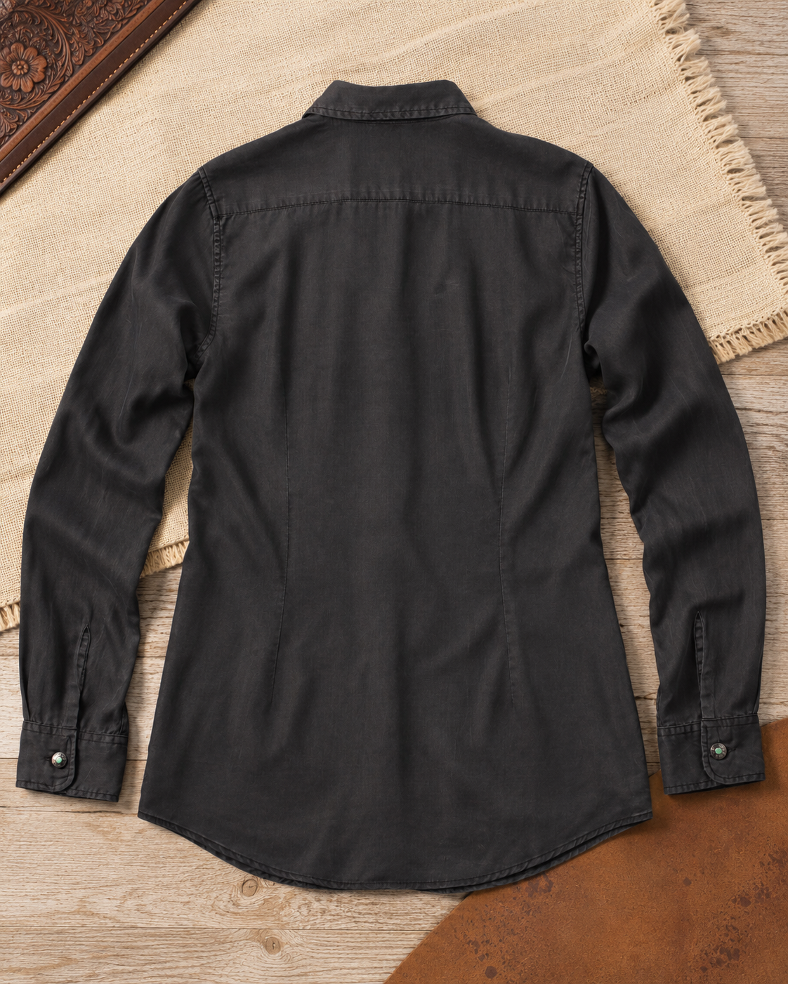Claire Signature Blend Solid Shirt - Black