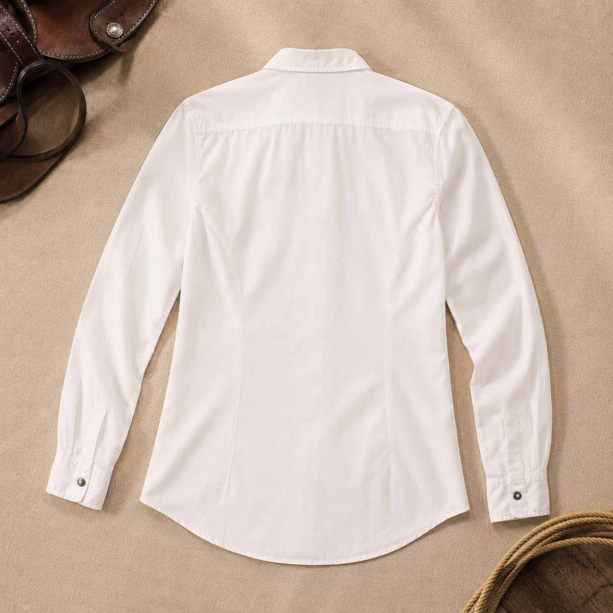 Claire Signature Blend Solid Shirt - White