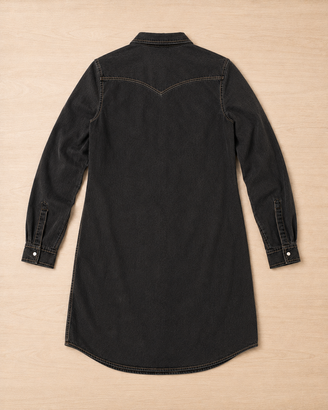 Savannah Denim Shirt Dress - Black Denim