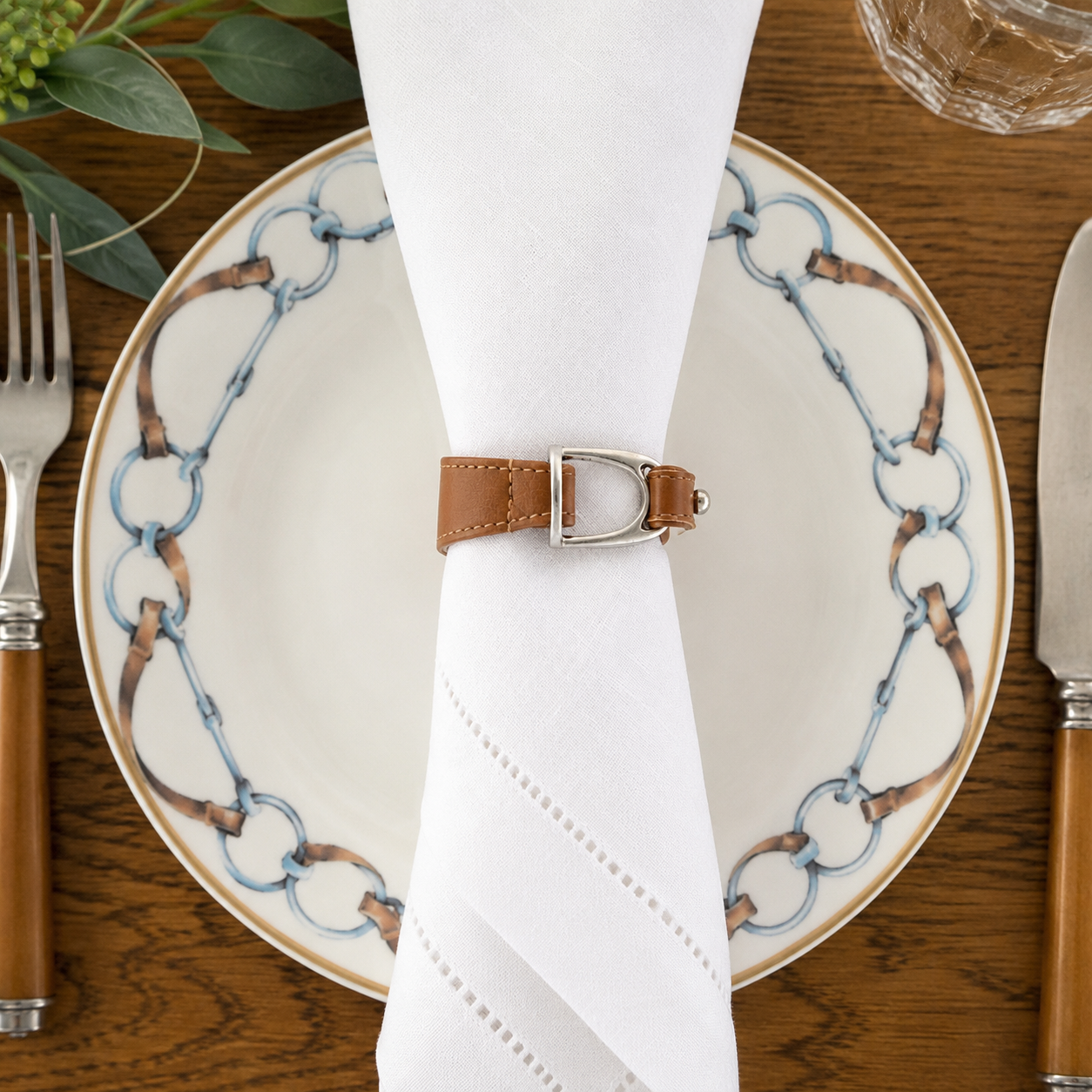 Stirrup Vegan Leather Napkin Ring, alternate view
