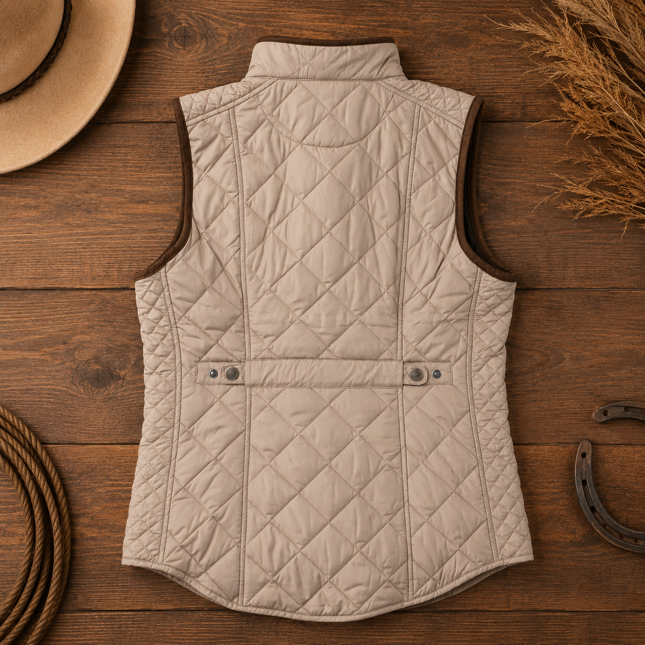 Vista Quilted Nylon Vest - Dark Khaki