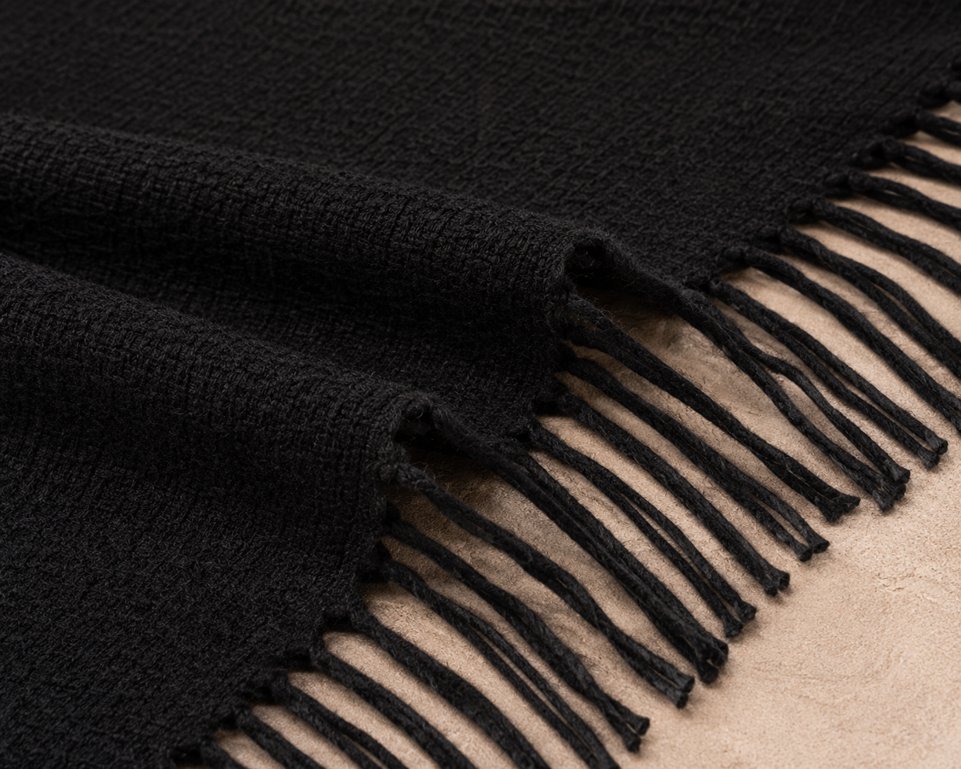 Signature Line Shawl Wrap - Black