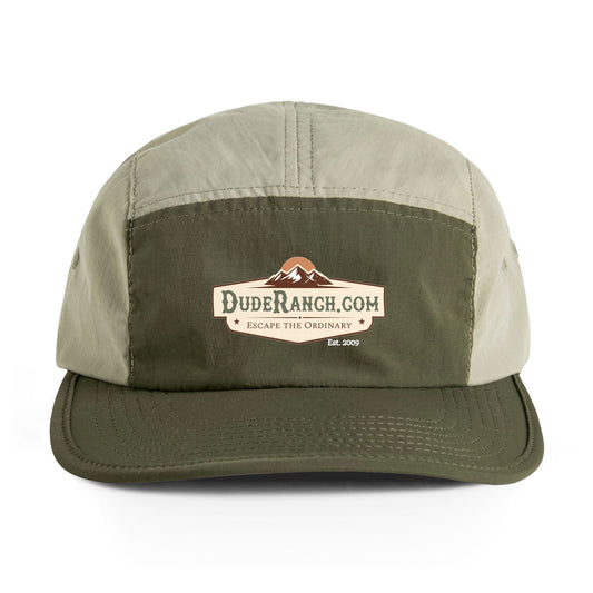 Nylon Two-Tone Cap — Duderanch.com Embroidered Outdoor Hat, detail view