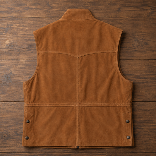 Bandera Goat Suede Leather Vest - Dark Wheat