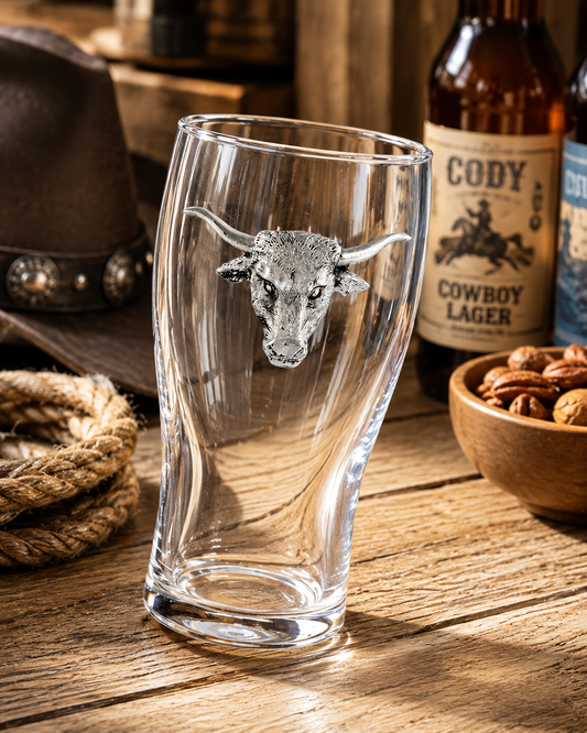 Longhorn Beer Pint Glasses - Set of 4, detail view