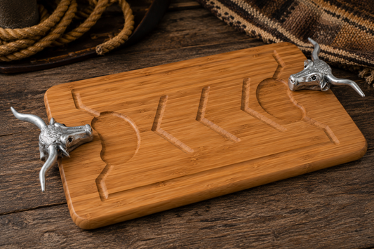 Longhorn Carving Board, detail view