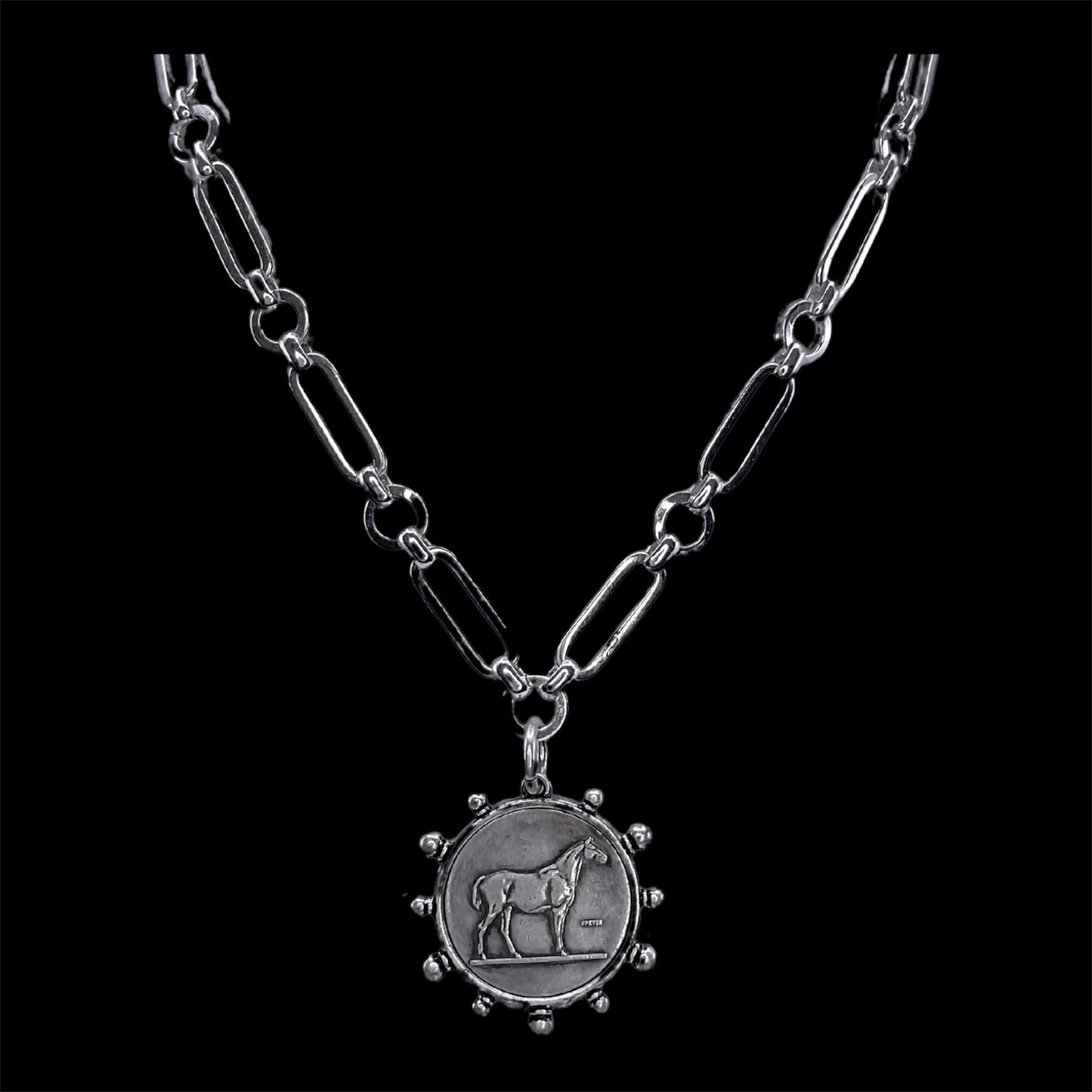 Sterling Plated Horse Coin, front view