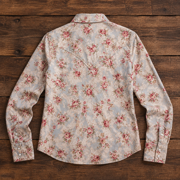 Top - Cheyenne Western Shirt, close-up view