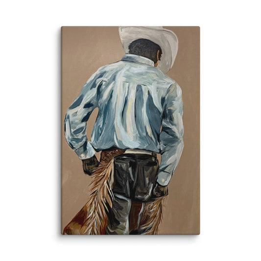 Canvas: Cowboy Chaps, detail view