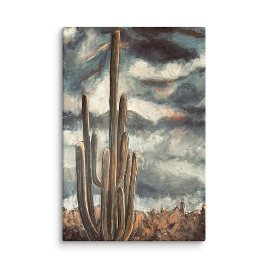 Canvas: Cactus Night, detail view