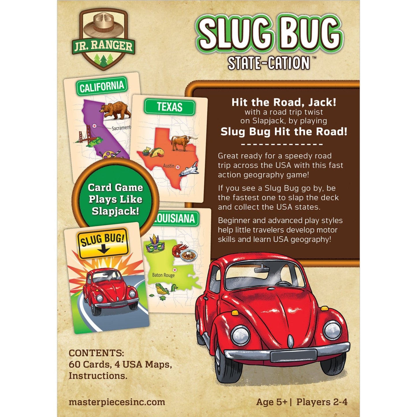 Jr. Ranger Slug Bug State-cation Card Game, side view