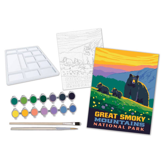 National Parks - Great Smoky Mountains Paint by Number, detail view