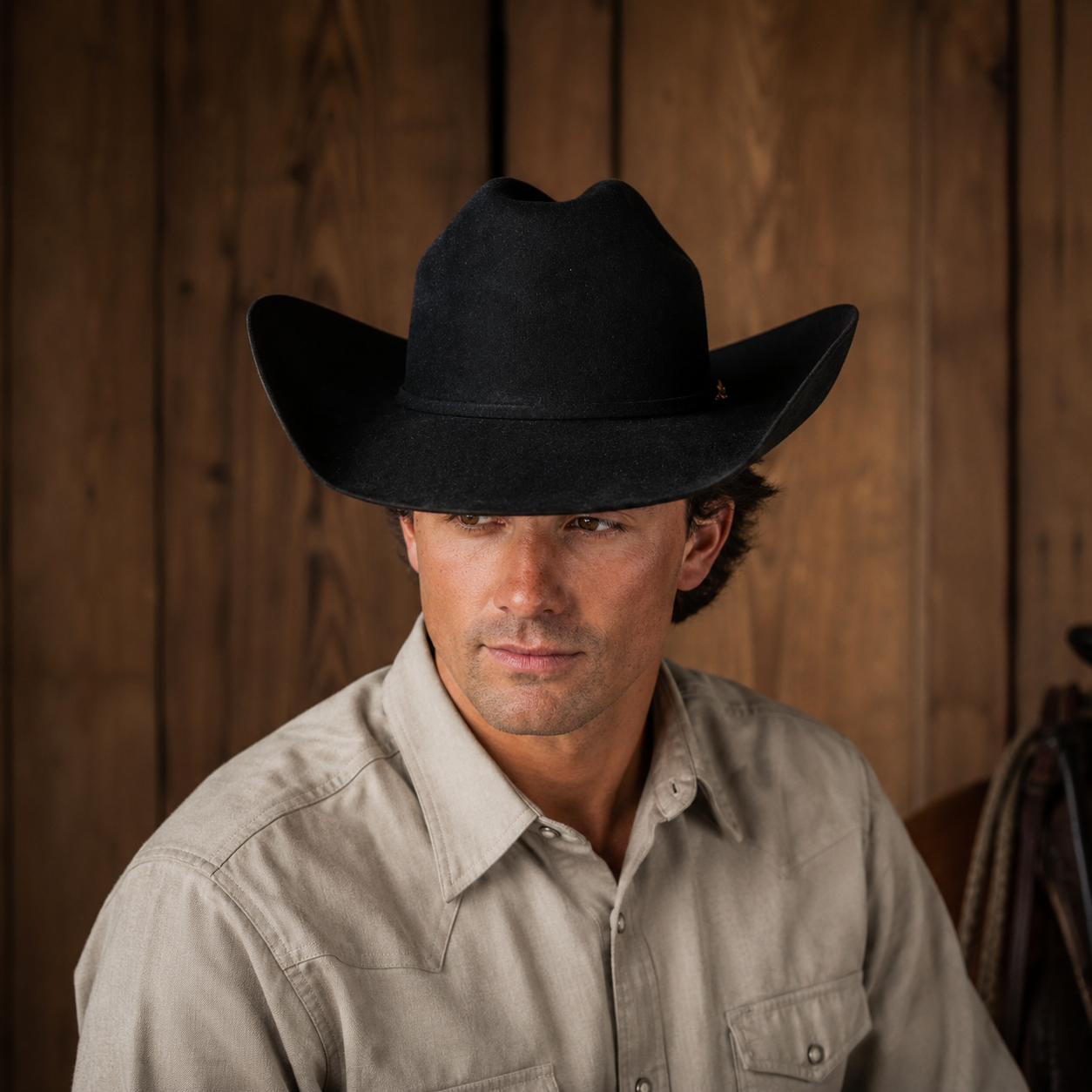 Black Cowboy Hat | 50X, side view