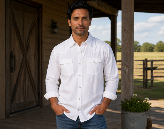 Bisley Signature Blend Western Shirt - Salt