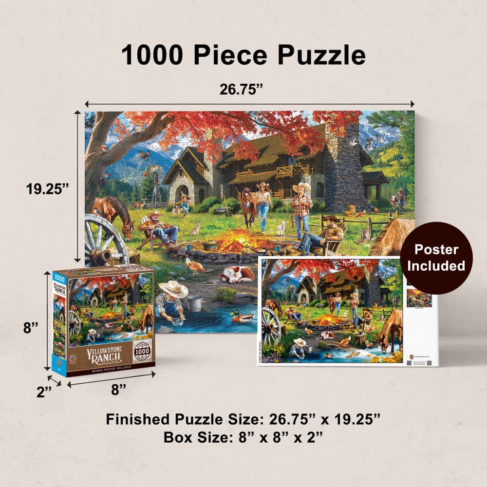 Yellowstone Ranch - The Big House 1000 Piece Jigsaw Puzzle, lifestyle view