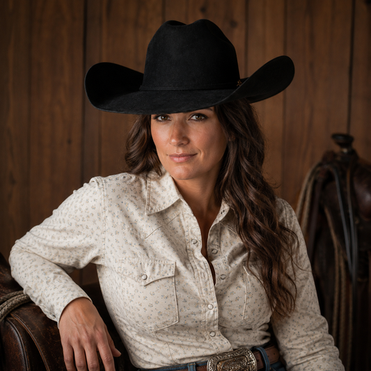 Black Cowboy Hat | 50X, detail view