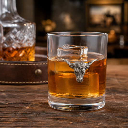 Long Horn Double Old Fashion Bar Glass, front view