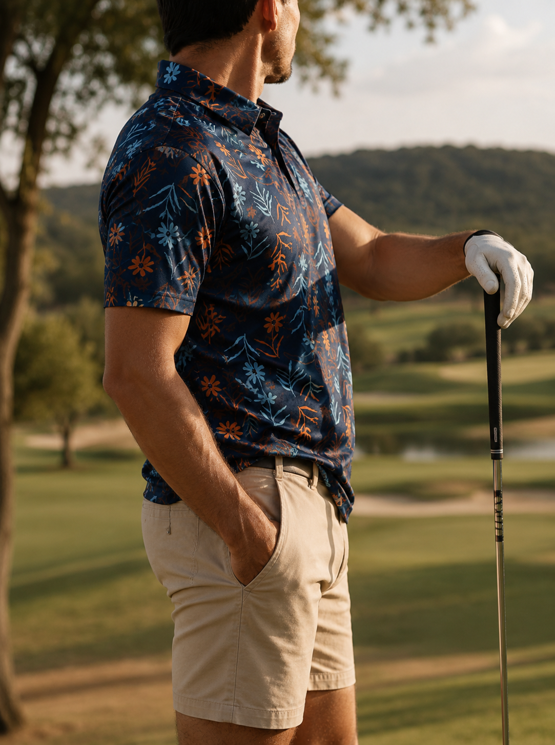 Skulls & Daisies Polo, detail view