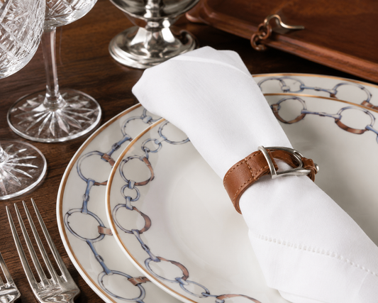 Stirrup Vegan Leather Napkin Ring, front view
