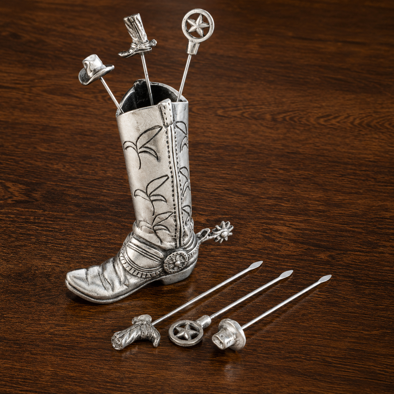 Western Boot Cheese Pick Set, lifestyle view