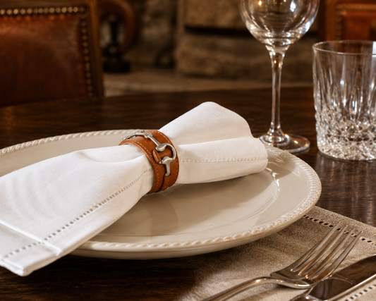 Bit Vegan Leather Napkin Ring, front view