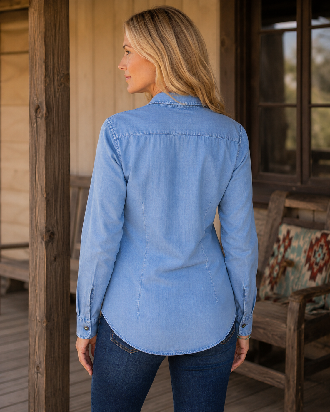 Claire Signature Blend Solid Shirt - Blue