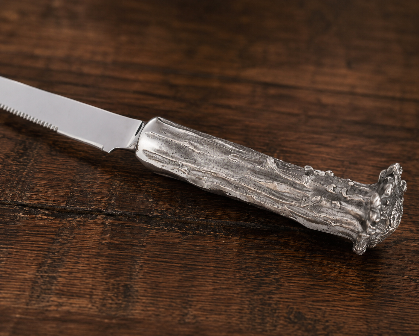 Pewter Antler Steak Knife Set, side view