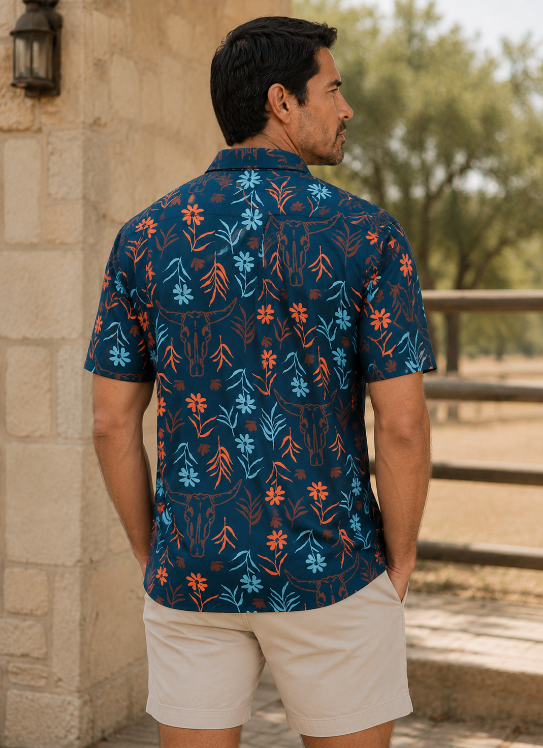 Skulls & Daisies Polo, side view