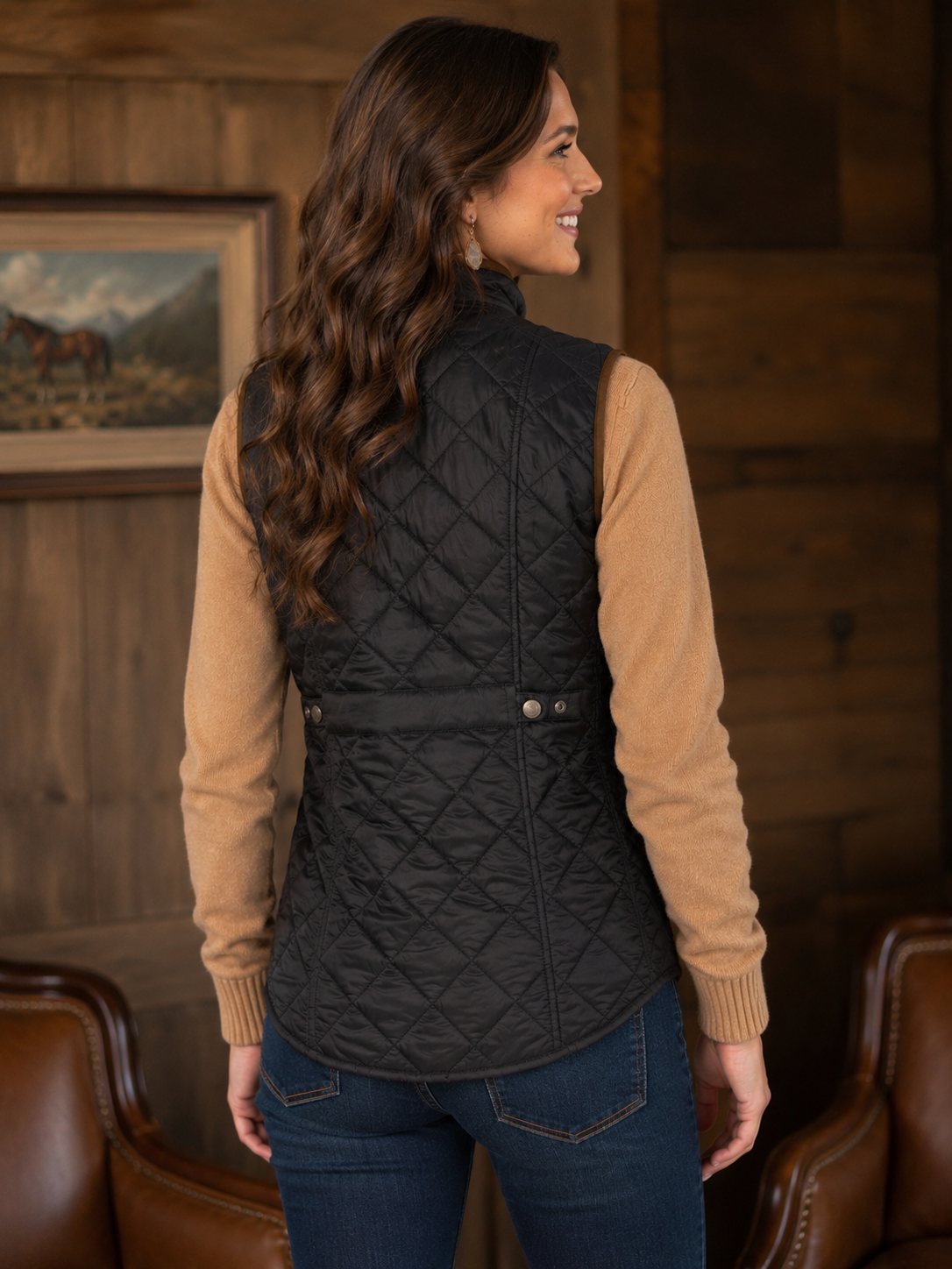 Vista Quilted Nylon Vest - Black
