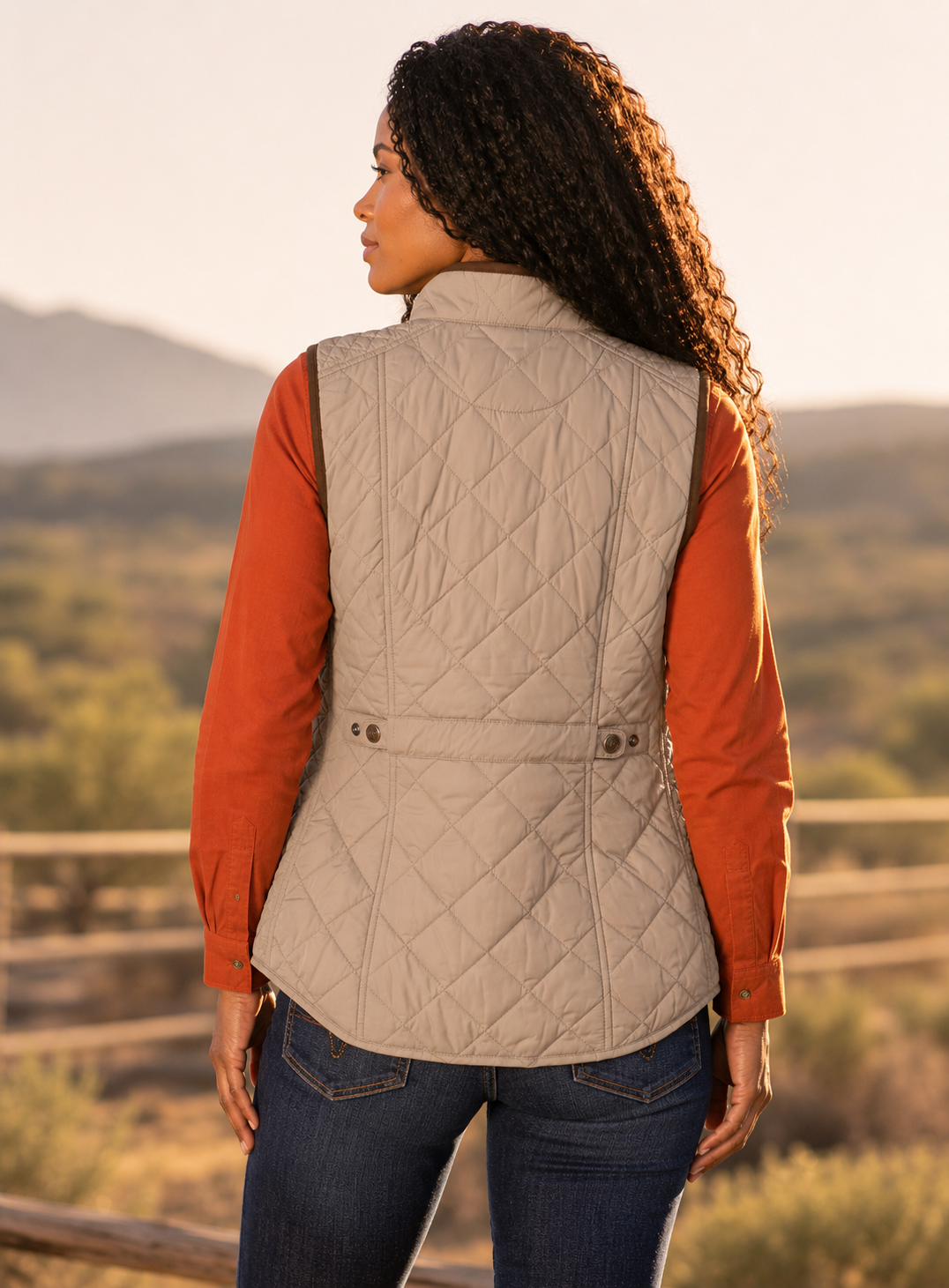 Vista Quilted Nylon Vest - Dark Khaki