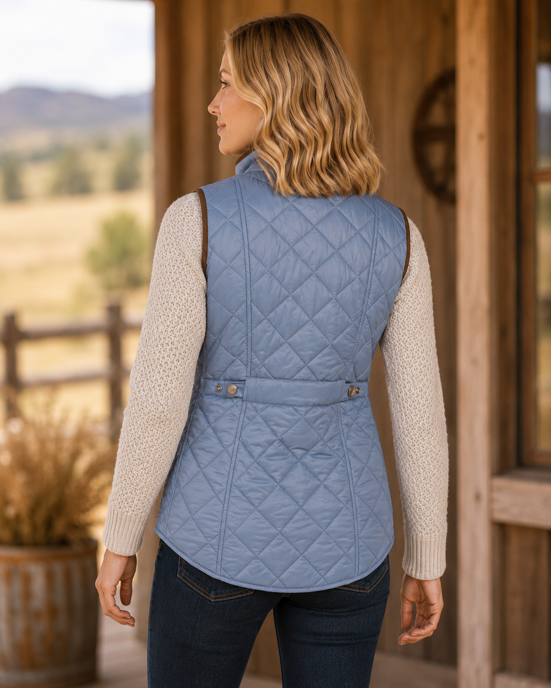 Vista Quilted Nylon Vest - Blue