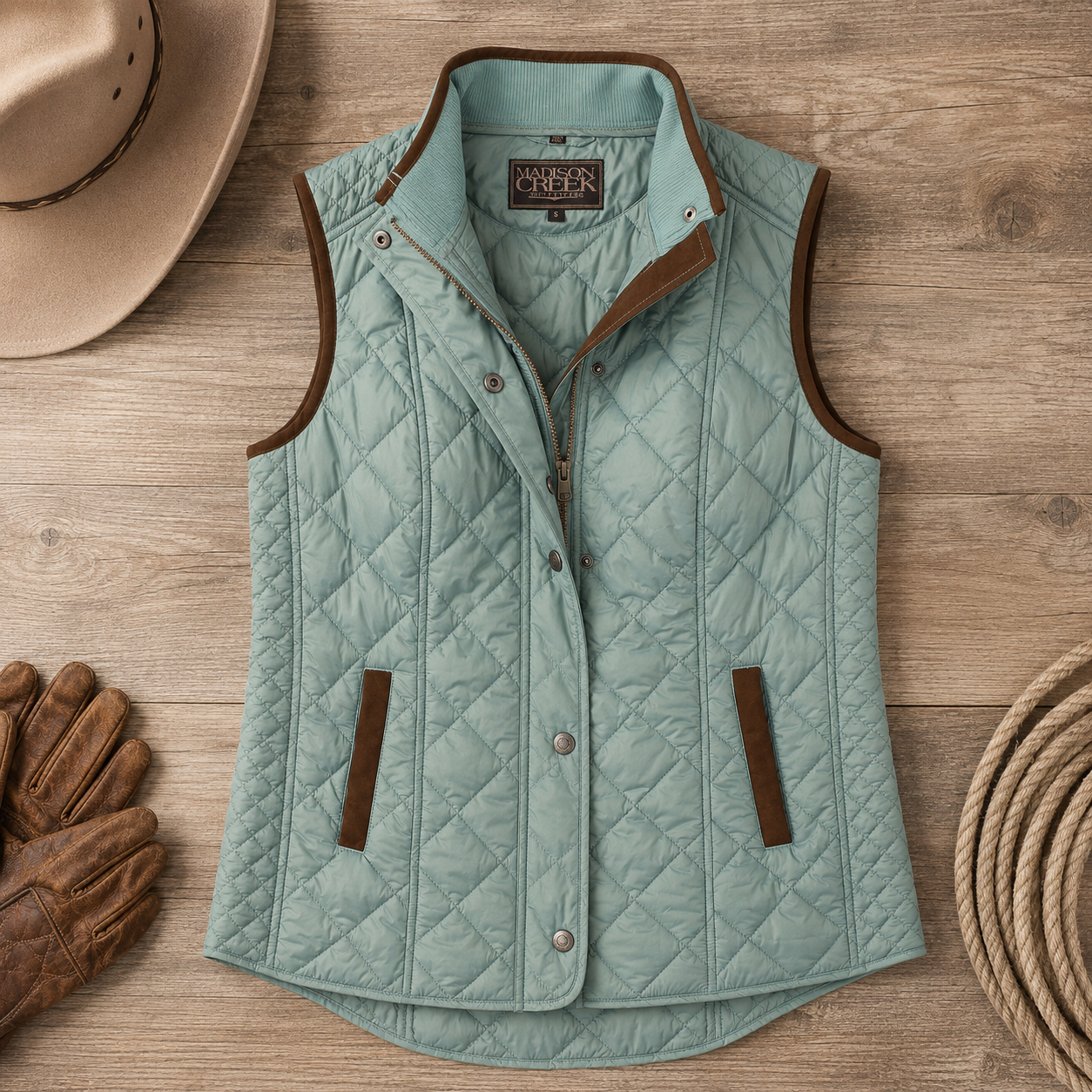 Vista Quilted Nylon Vest - Topaz