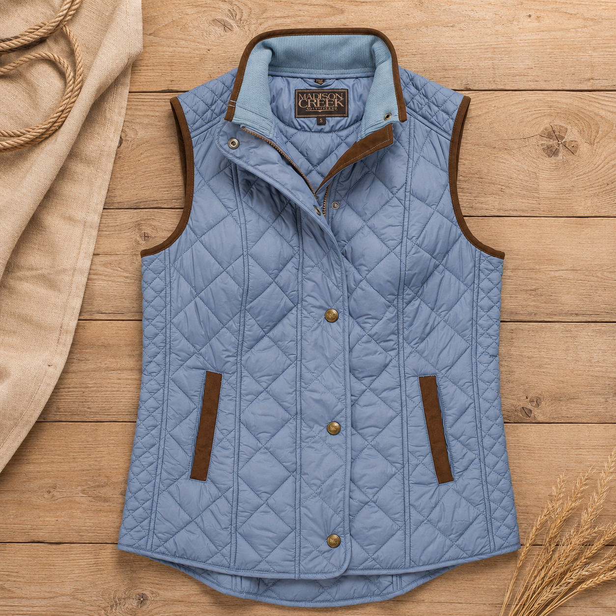 Vista Quilted Nylon Vest - Blue