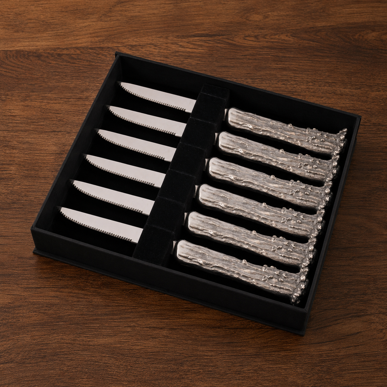 Pewter Antler Steak Knife Set, alternate view