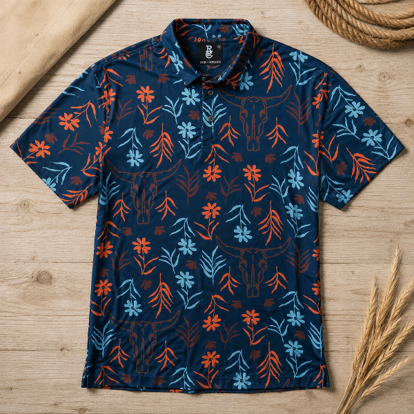 Skulls & Daisies Polo, lifestyle view