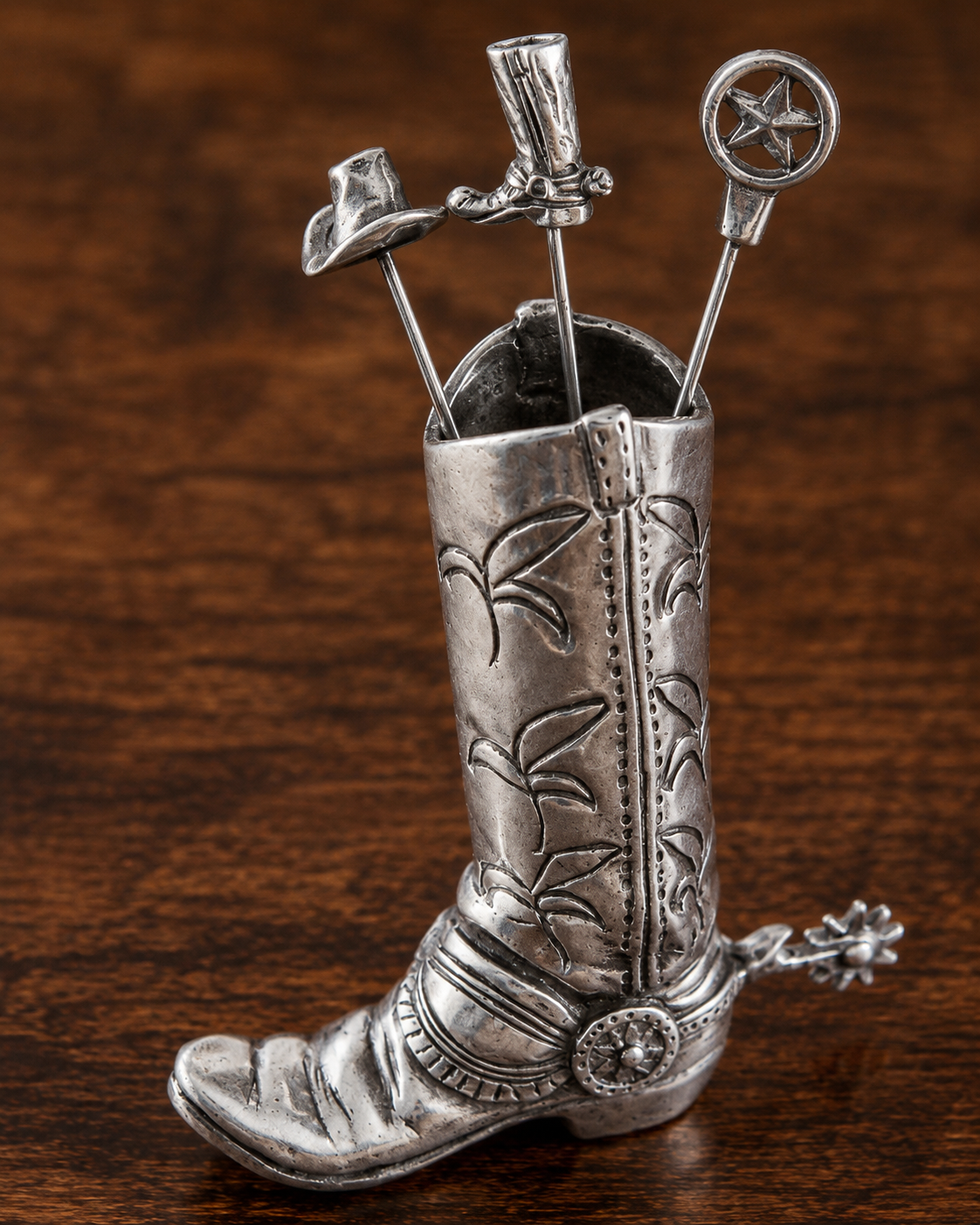 Western Boot Cheese Pick Set, detail view