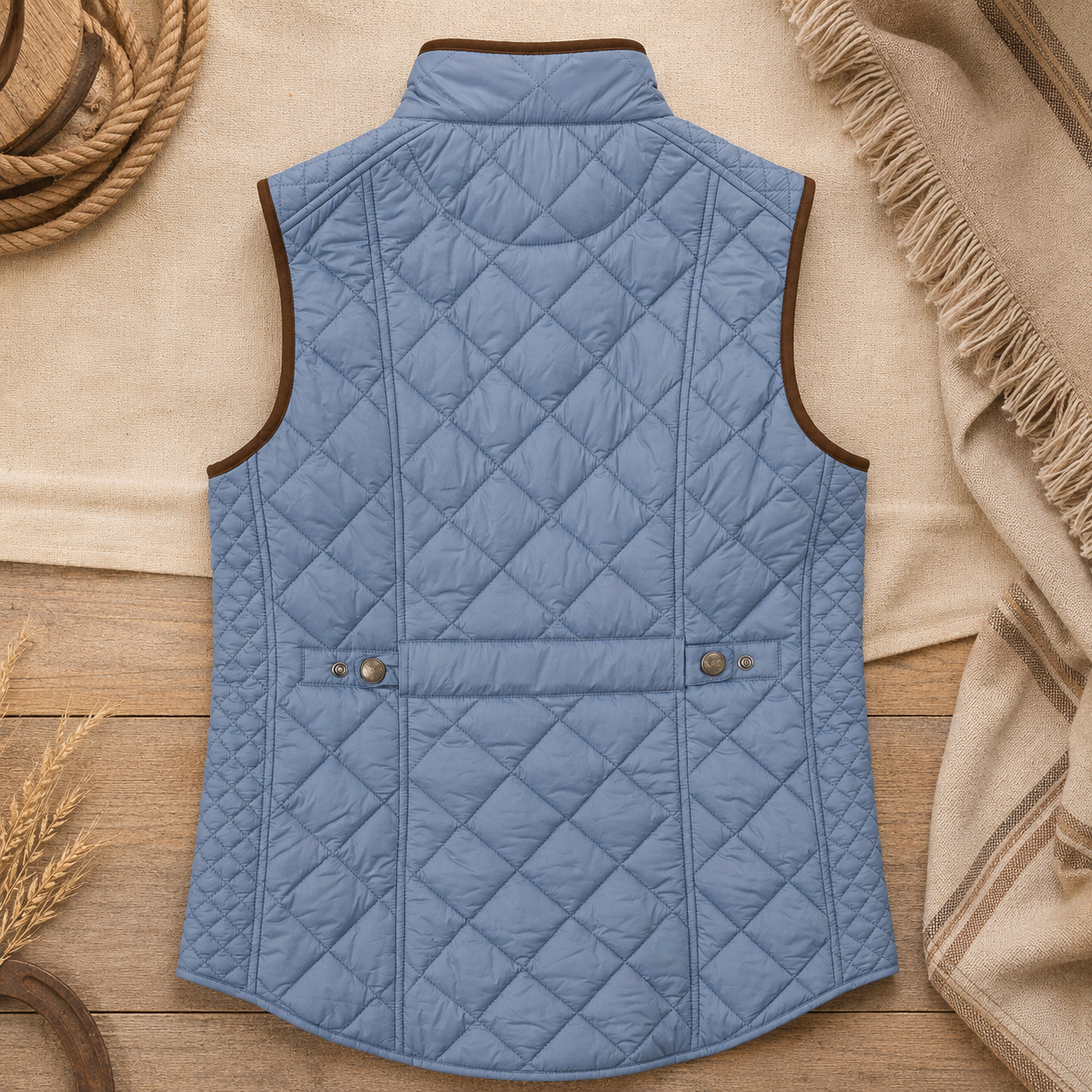 Vista Quilted Nylon Vest - Blue