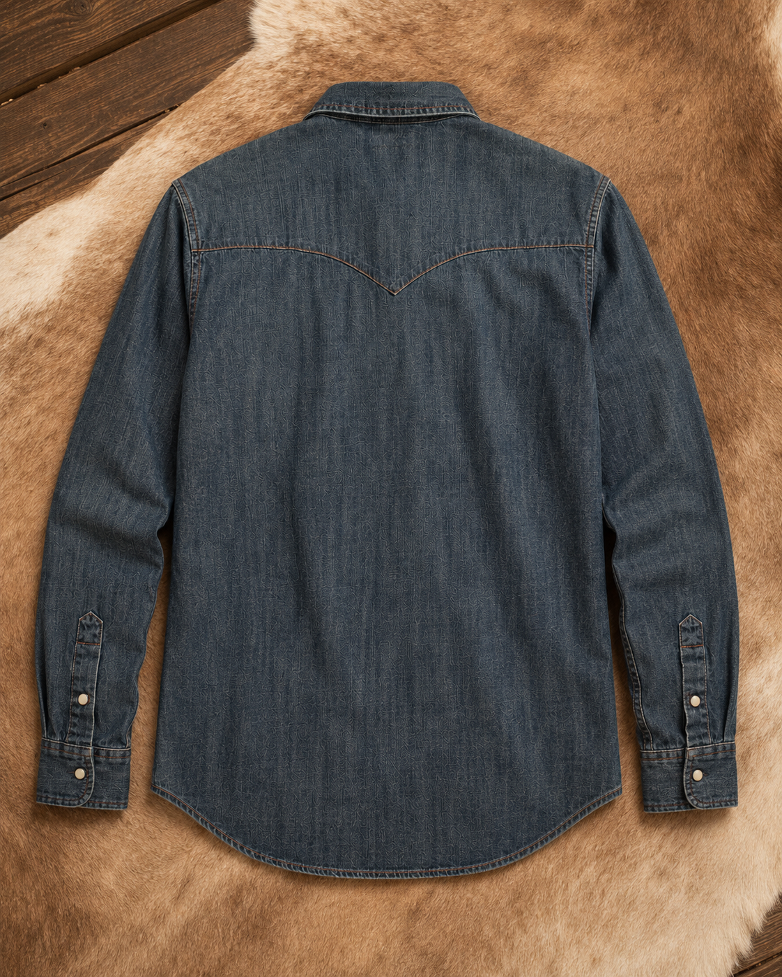 Bisley Washed Denim Western Shirt - Indigo Denim