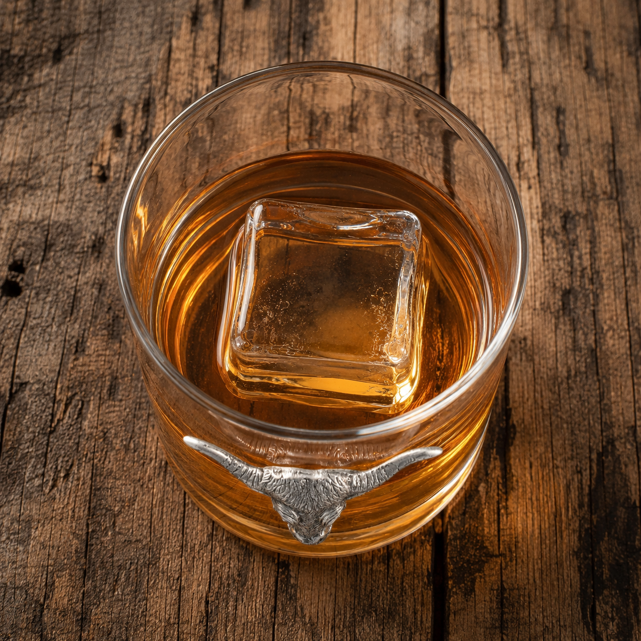 Long Horn Double Old Fashion Bar Glass, side view