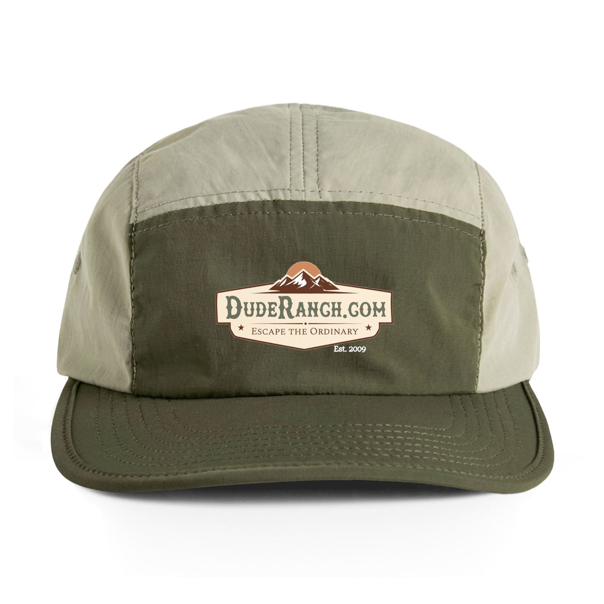 Nylon Two-Tone Cap — Duderanch.com Embroidered Outdoor Hat, detail view