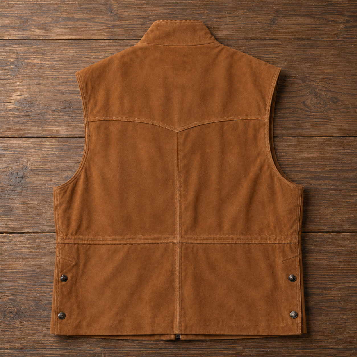 Bandera Goat Suede Leather Vest - Dark Wheat