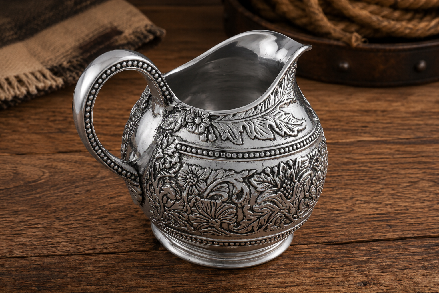 Concho Pattern Pitcher, side view