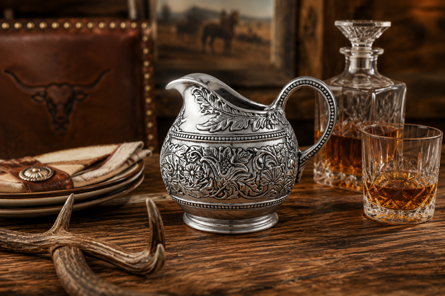 Concho Pattern Pitcher, front view