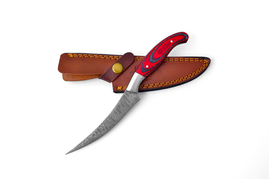 Damascus Steel Compact Fillet Knife