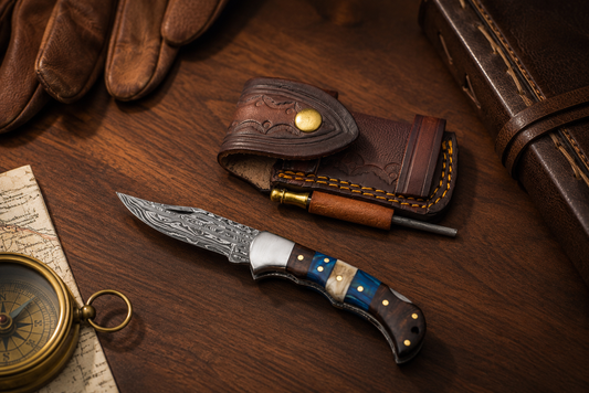 Damascus Steel Heritage Pocket Knife