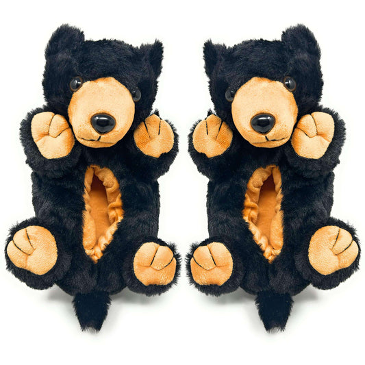Homer the Black Bear Kids Slippers, front view