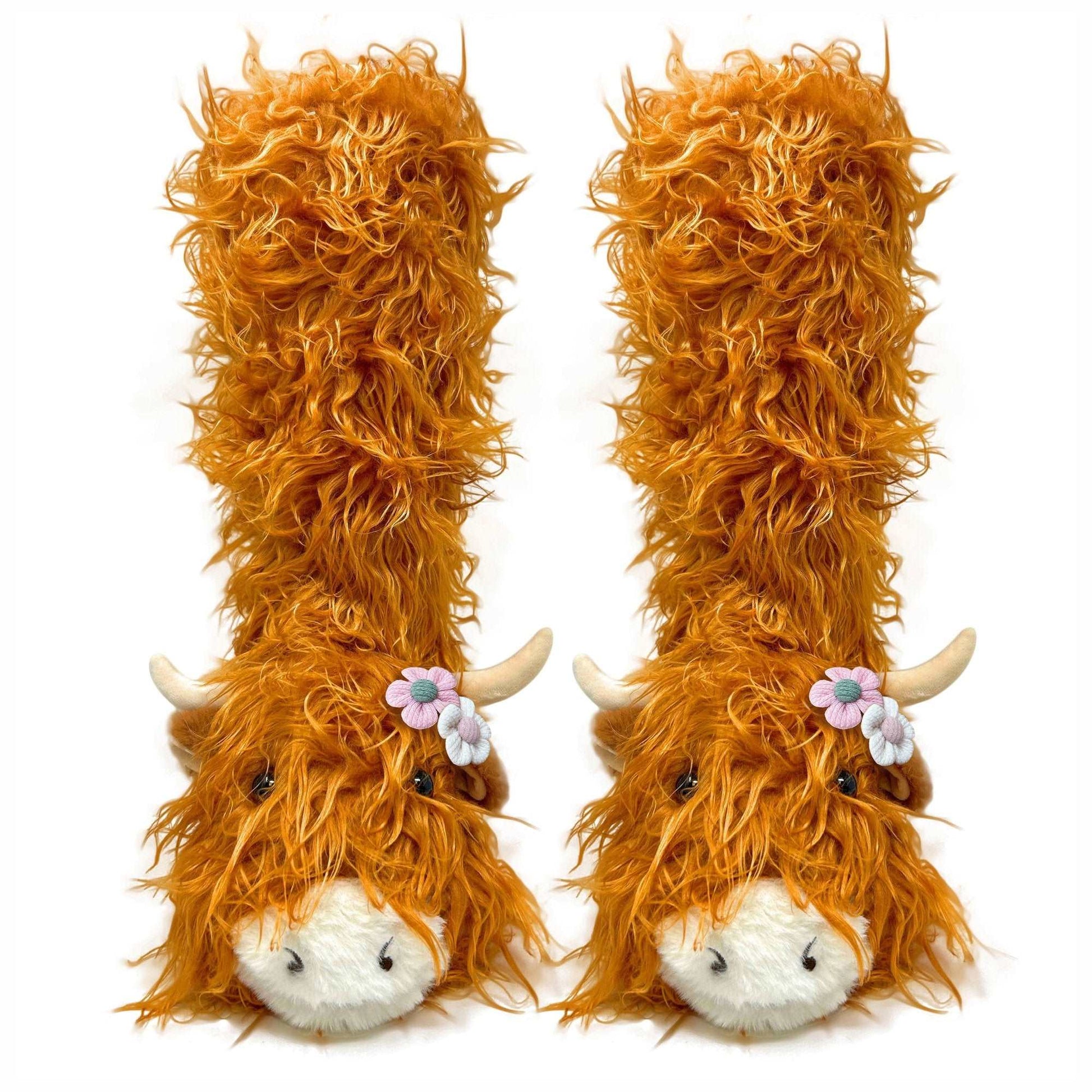 Highland Cattle Kids Slipper Socks, front view