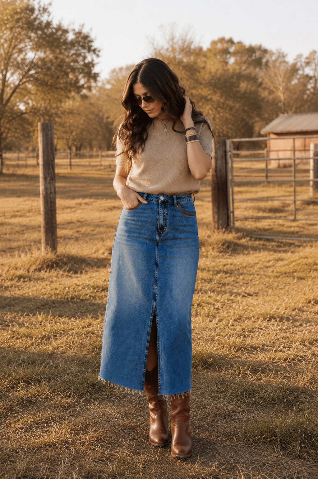 Garden Gate Cowgirl Skirt, side view